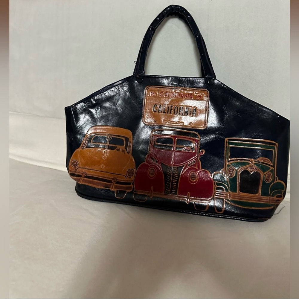 Vintage Car Print Handbag - Picture 2 of 7